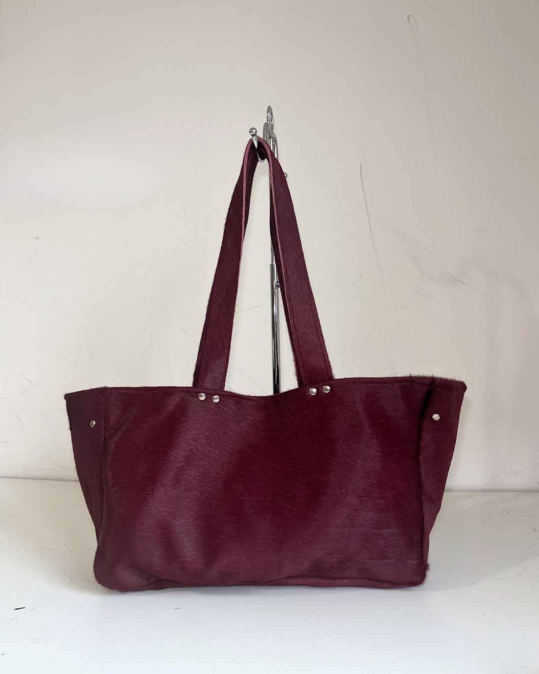 COW BURGUNDY LEATHER BAG