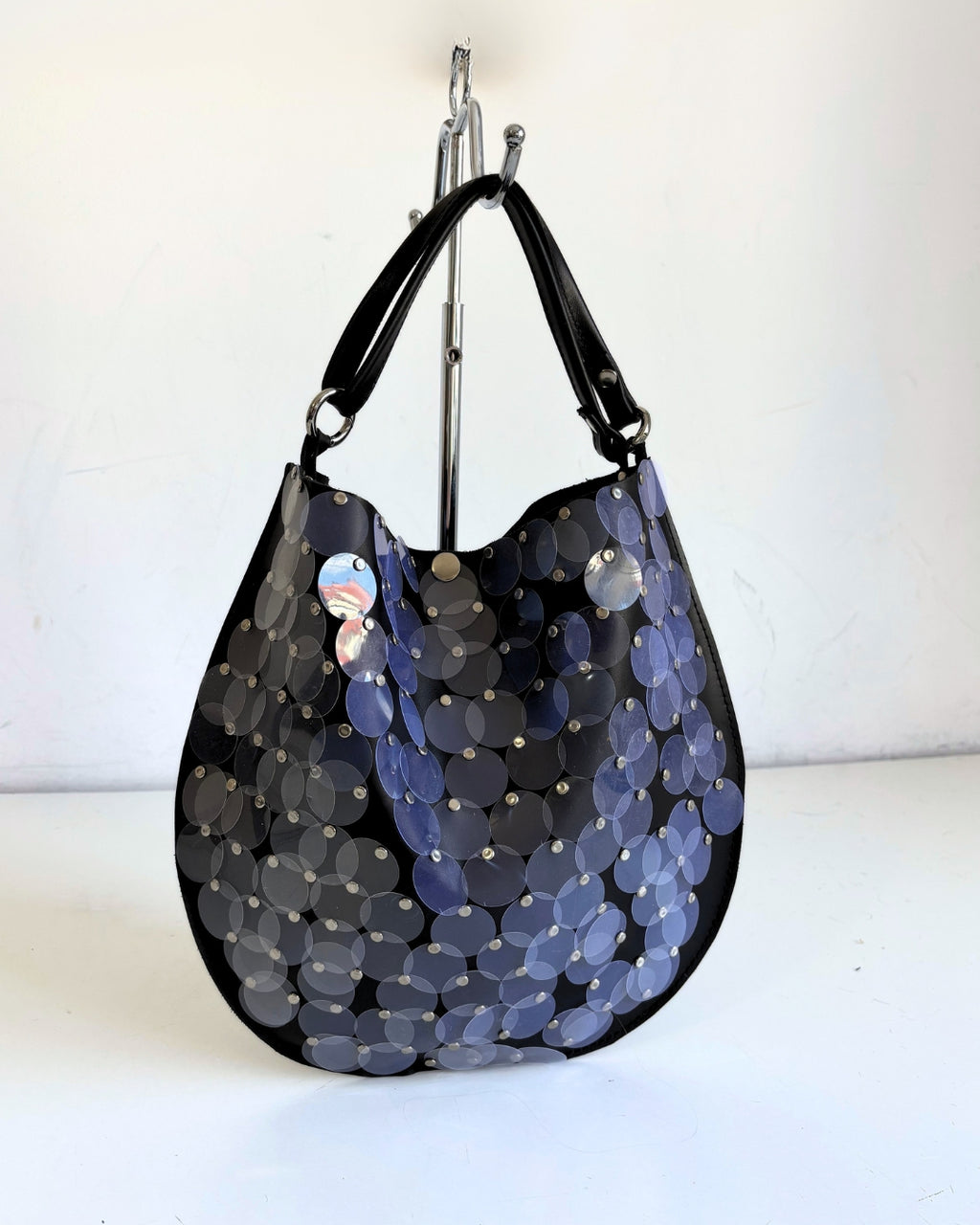 Sequin Bag Black Leather