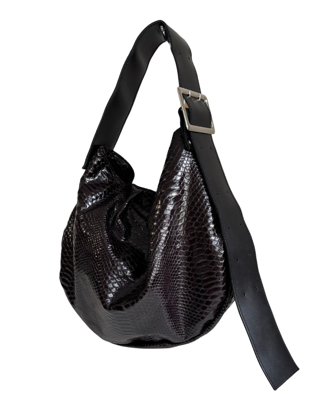 HOBO BAG BURGUNDY SNAKE