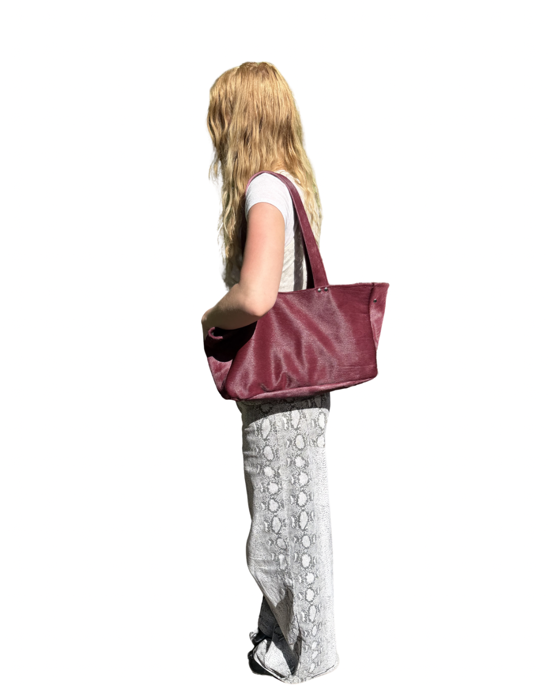 COW BURGUNDY LEATHER BAG