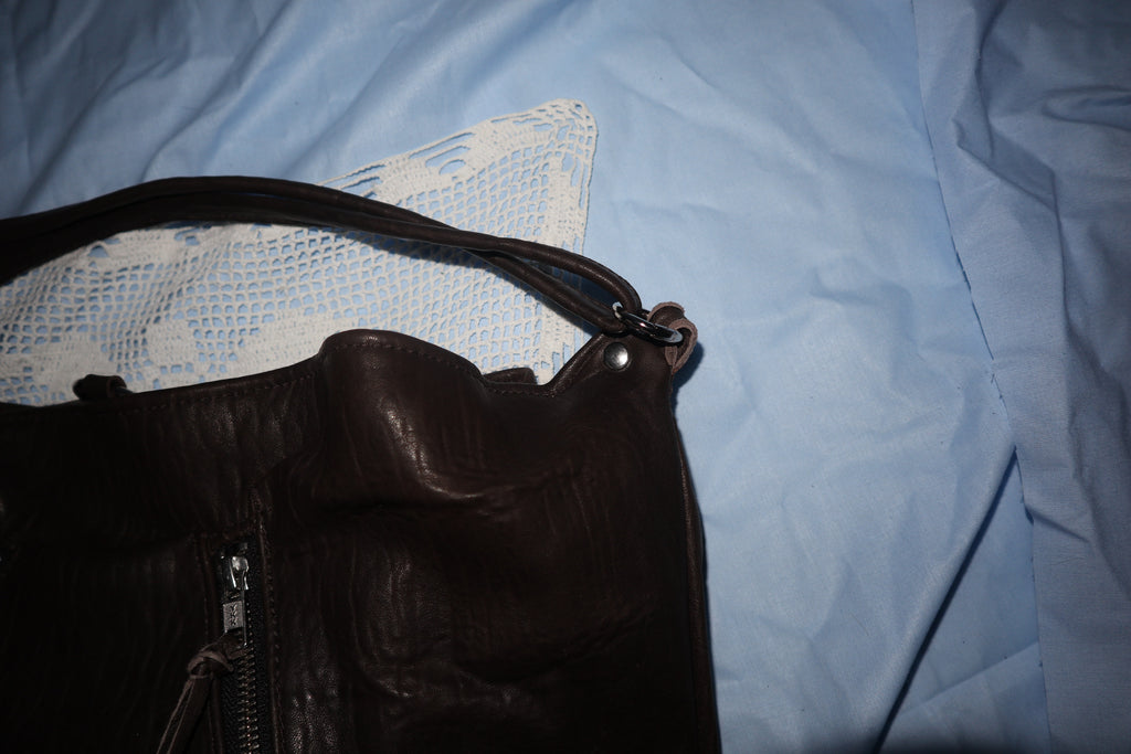 HOBO BAG BUBBLE BROWN LEATHER