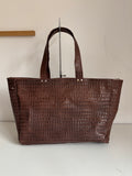BROWN CROCODILE LEATHER BAG