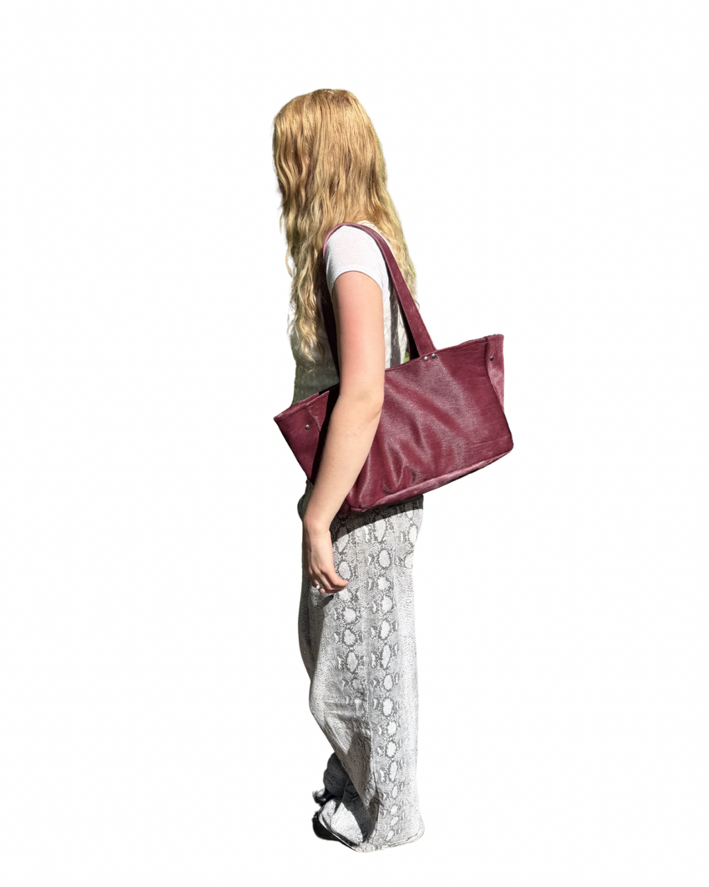 COW BURGUNDY LEATHER BAG
