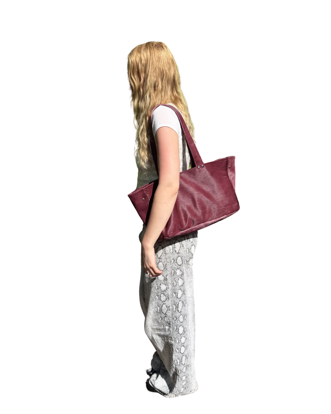 COW BURGUNDY LEATHER BAG