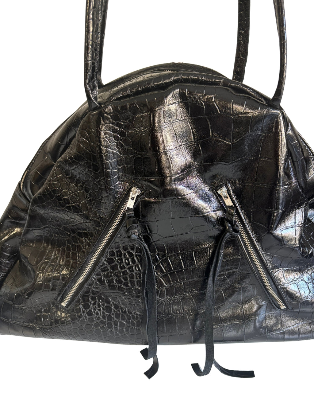 TRAVEL BAG BLACK CROCODILE