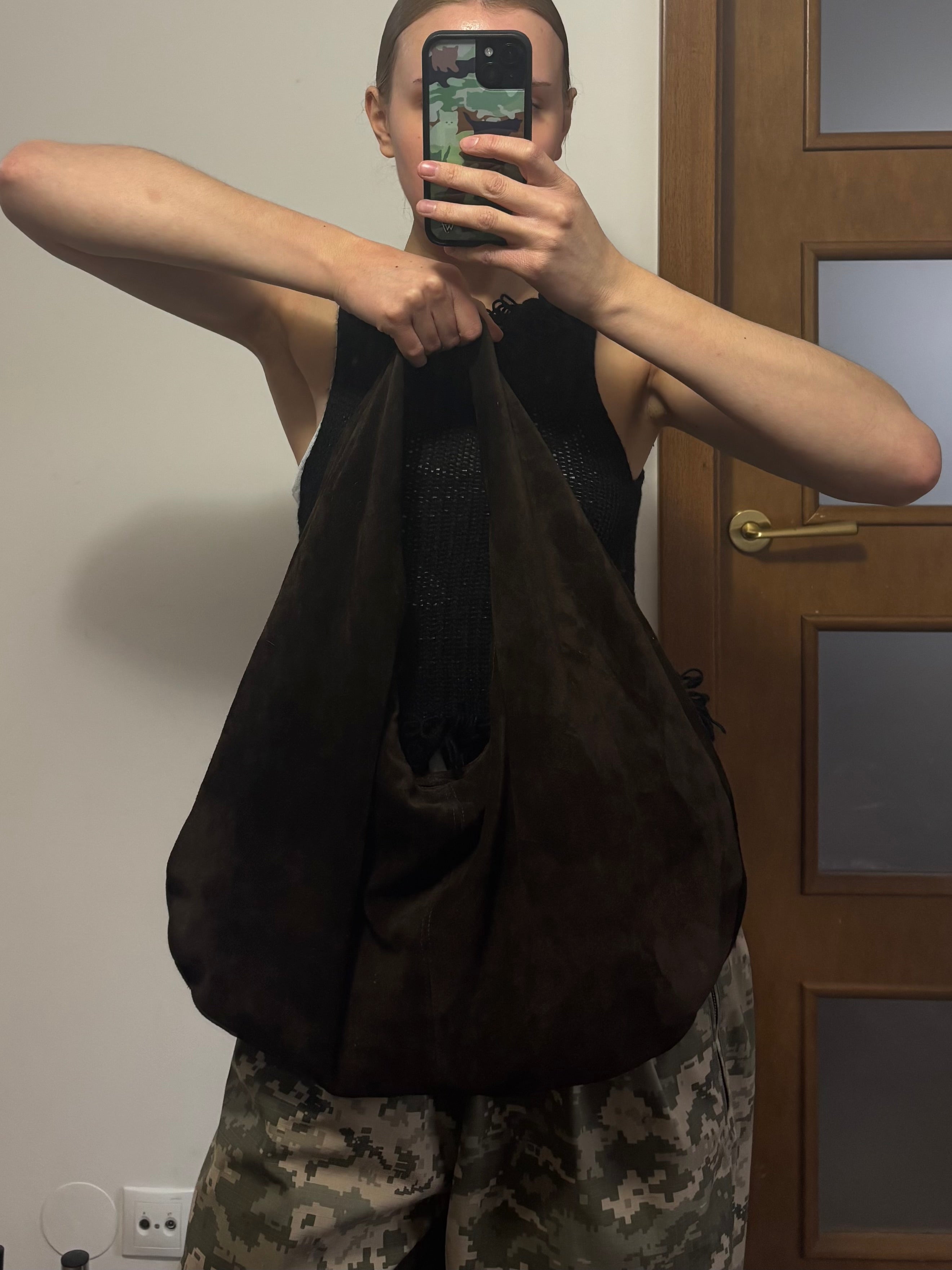 HOBO BAG BROWN SUEDE