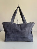 BLUE CROCODILE LEATHER BAG