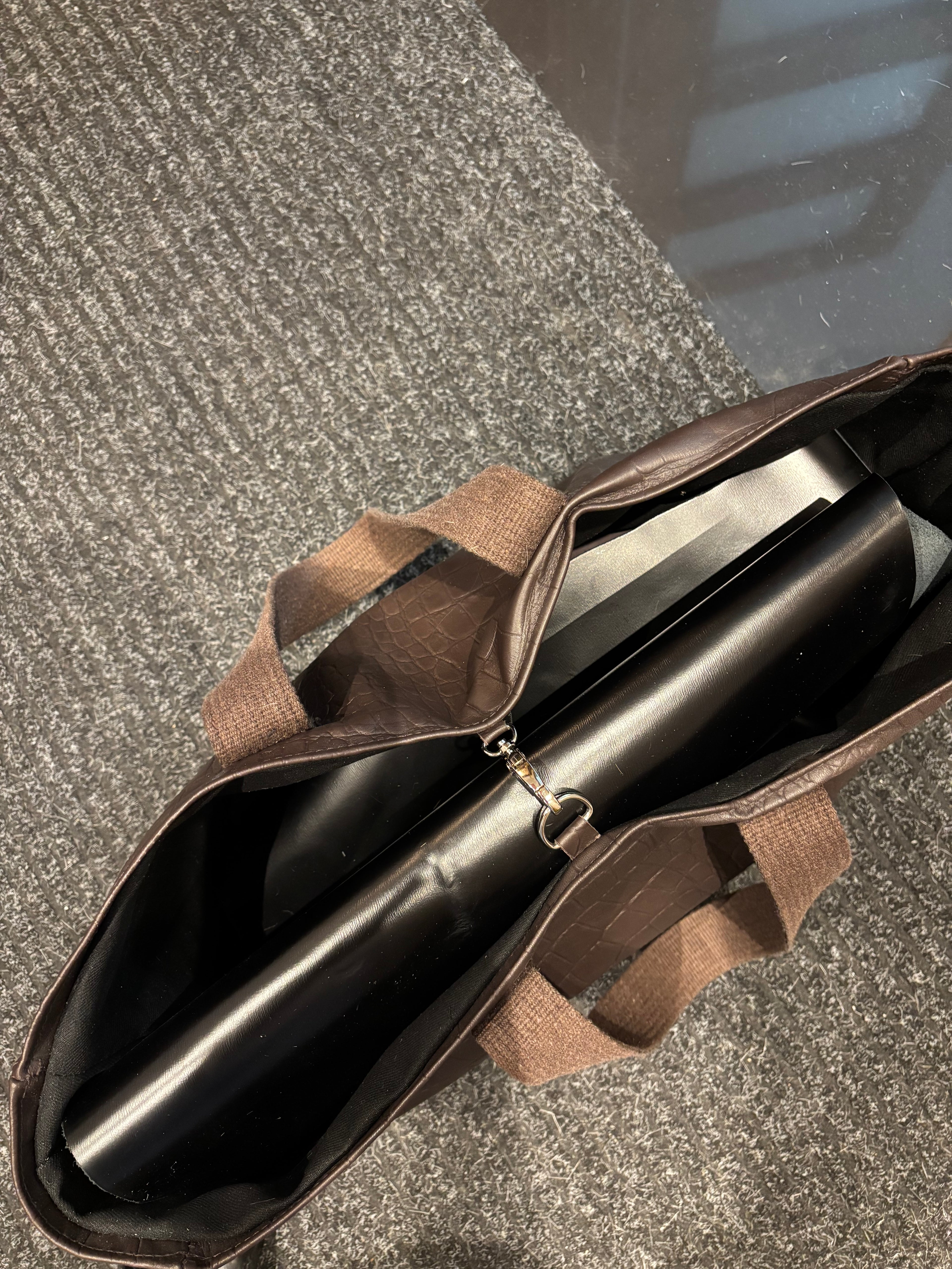 BROWN CROCODILE LEATHER BAG