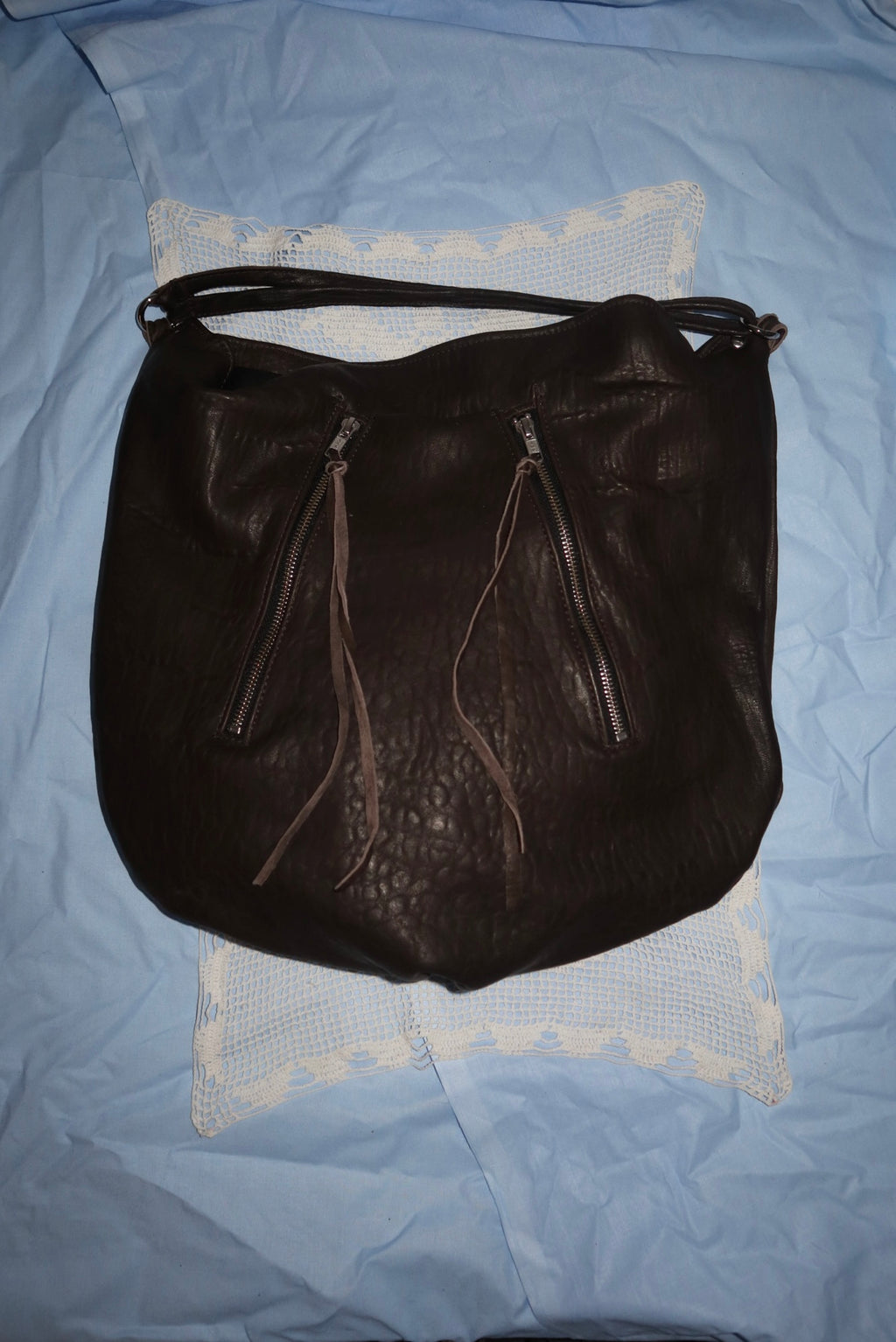 HOBO BAG BUBBLE BROWN LEATHER