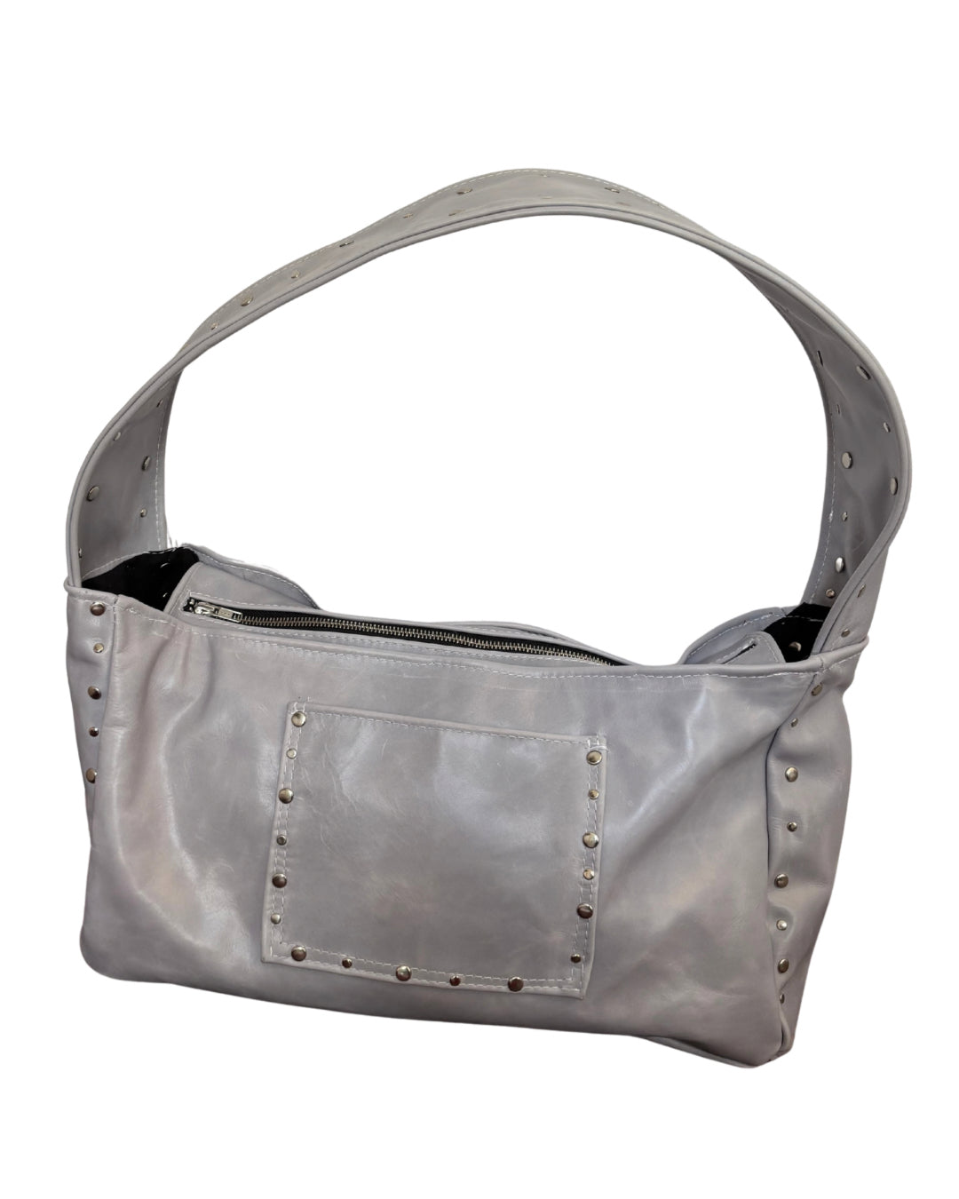 BABY BLUE BAG STUDDED