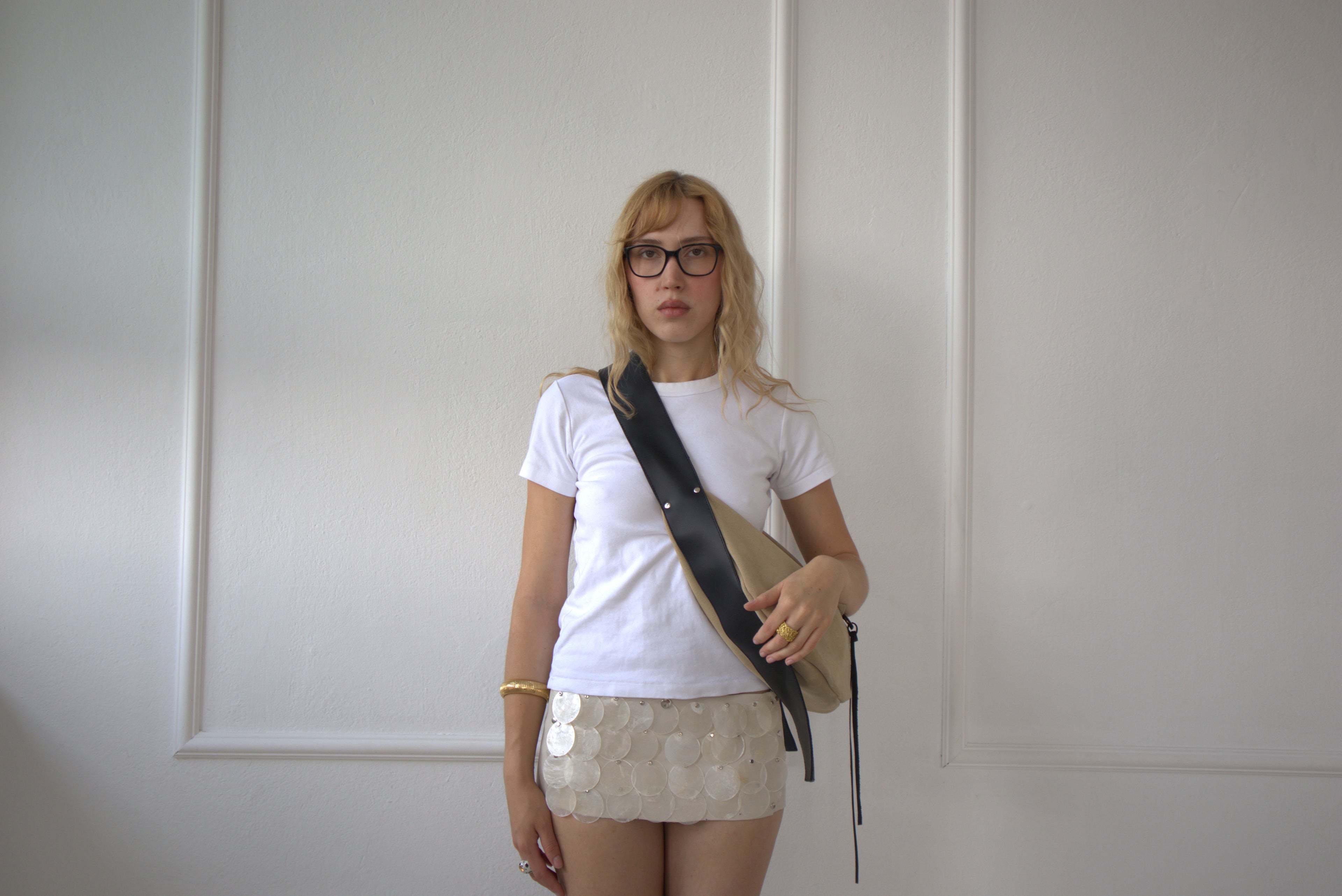 HOBO BAG BEIGE SUEDE