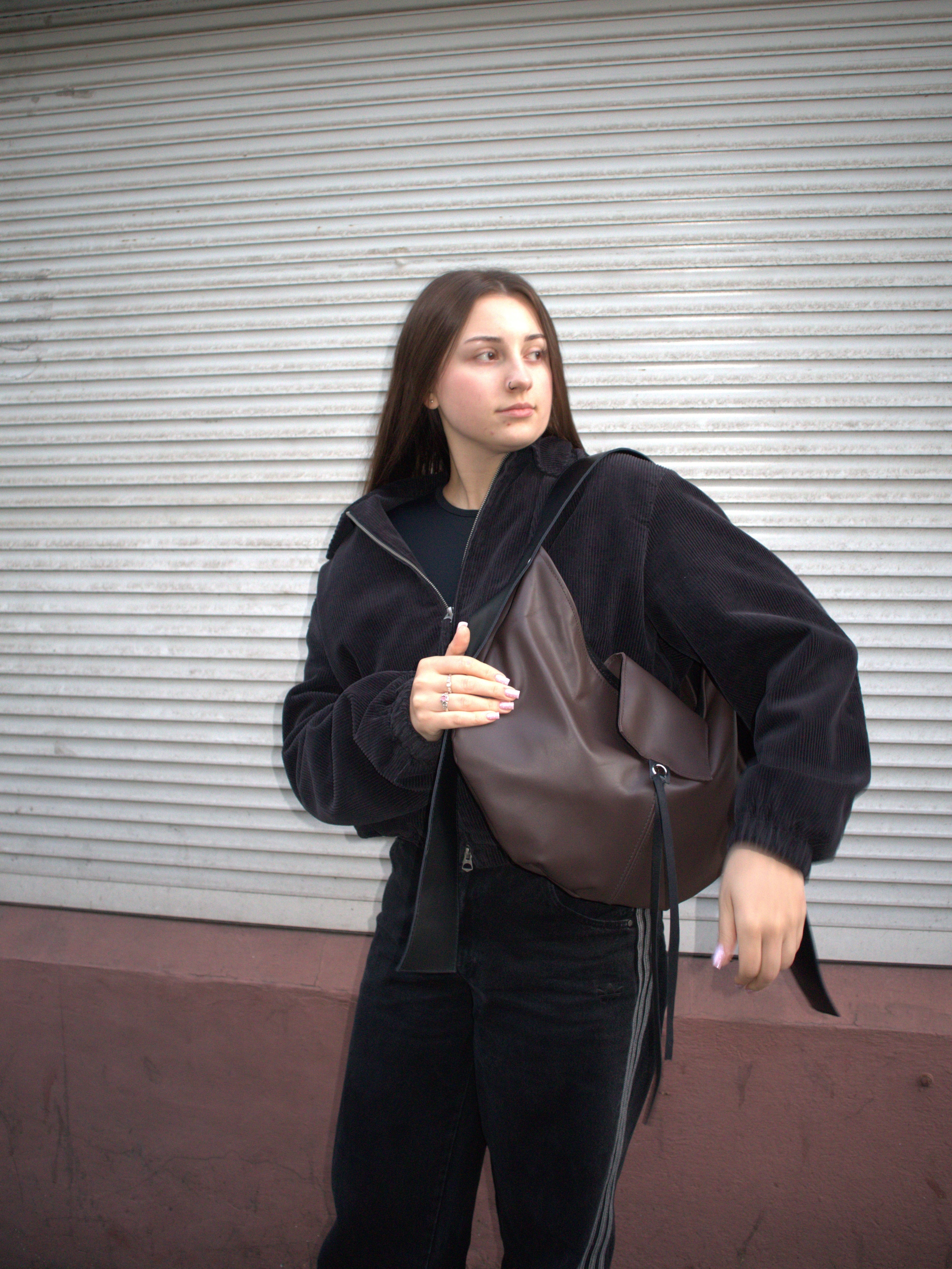 HOBO BAG BROWN LEATHER