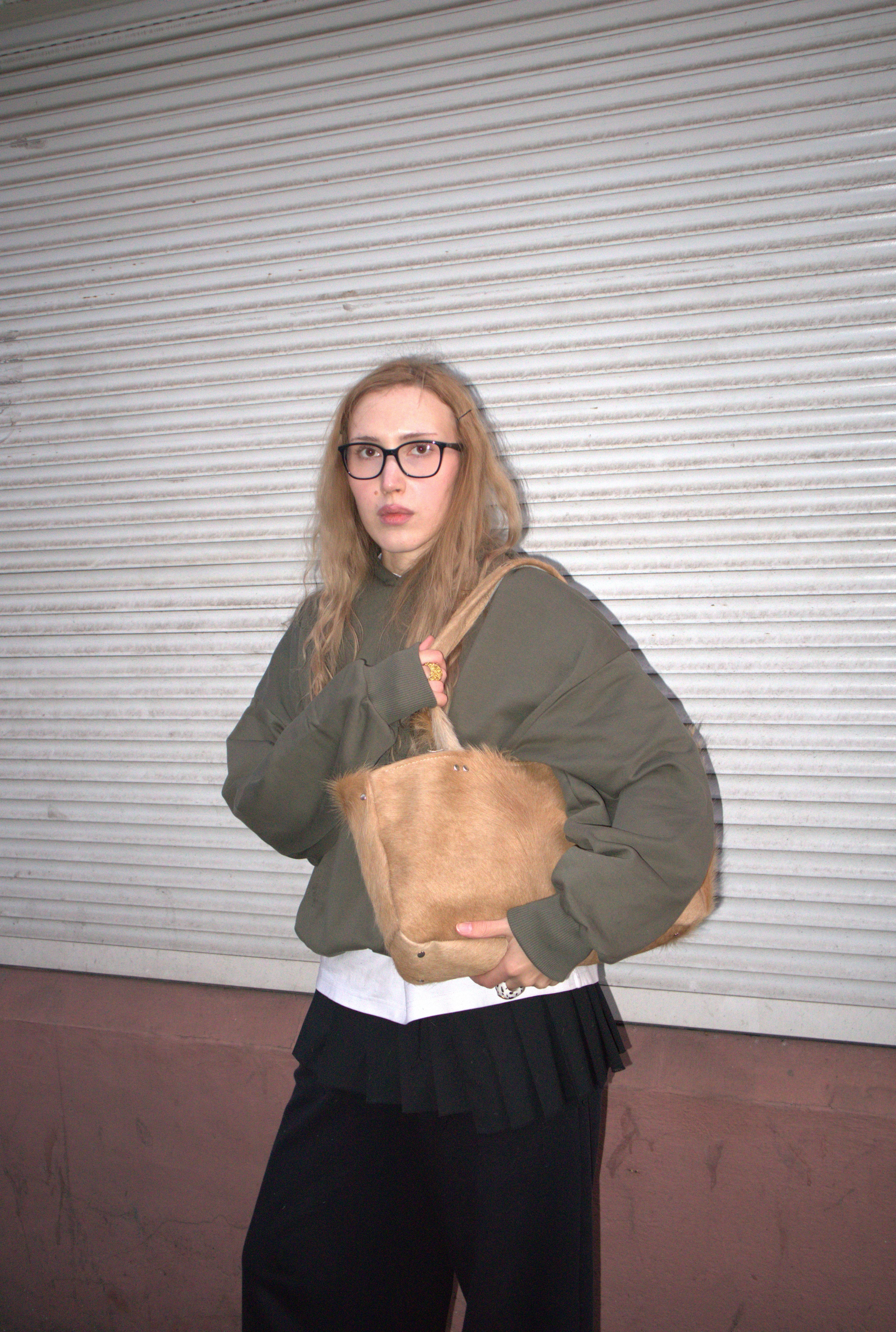 COW WHITE LEATHER BAG