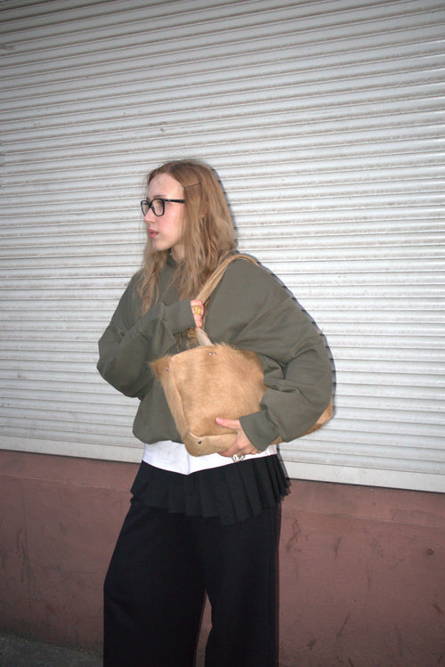 COW BEIGE LEATHER BAG