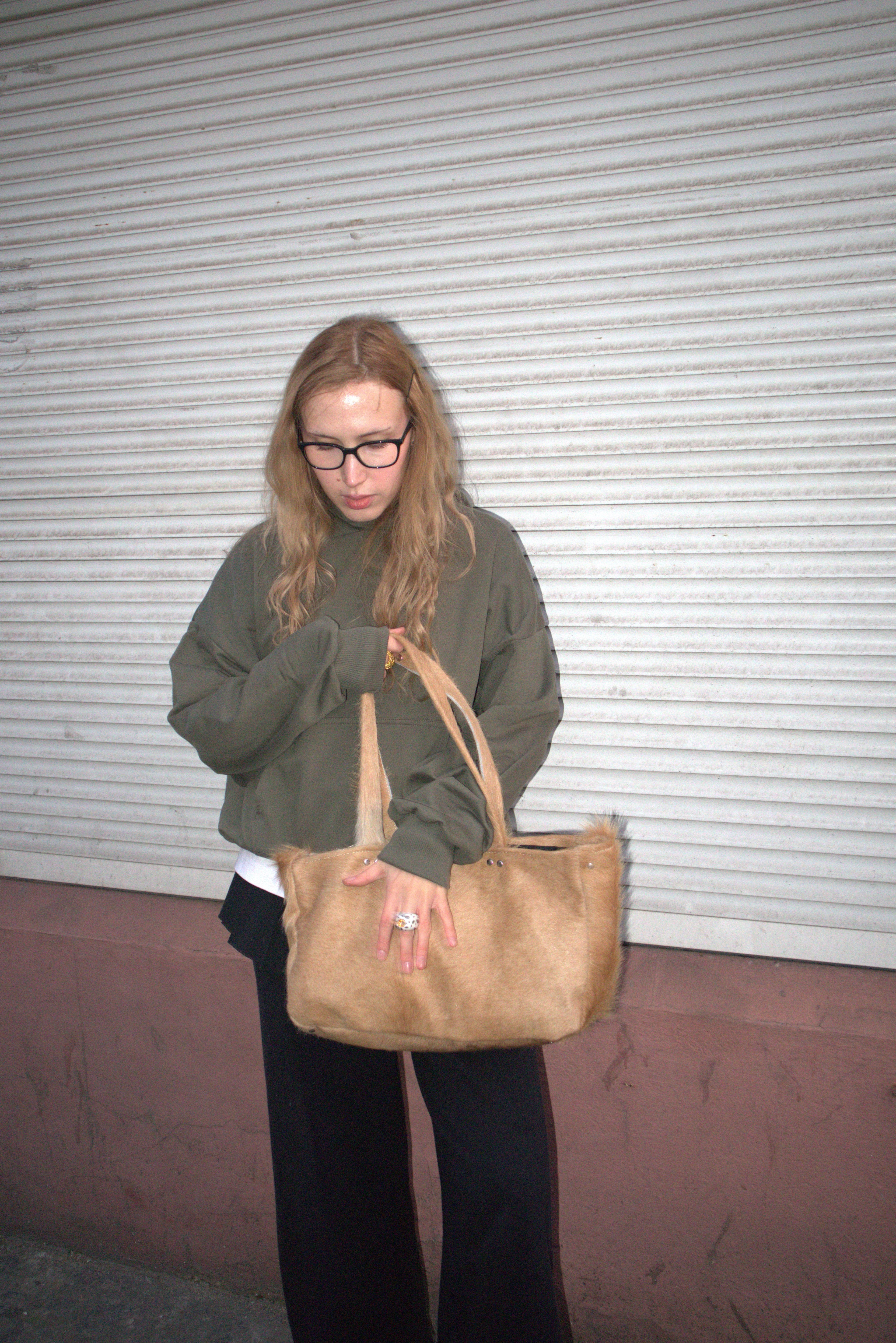 COW WHITE LEATHER BAG