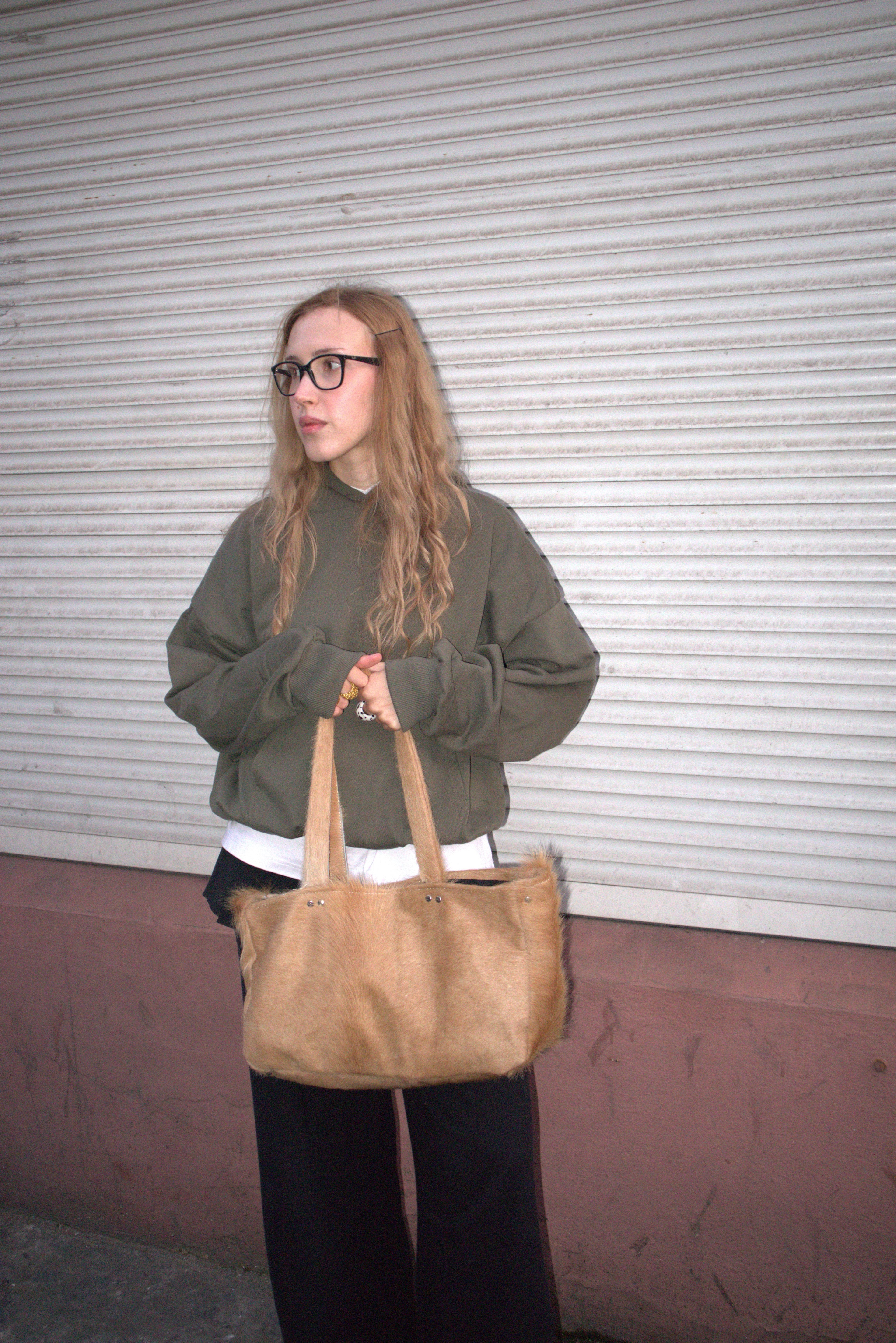 COW WHITE LEATHER BAG