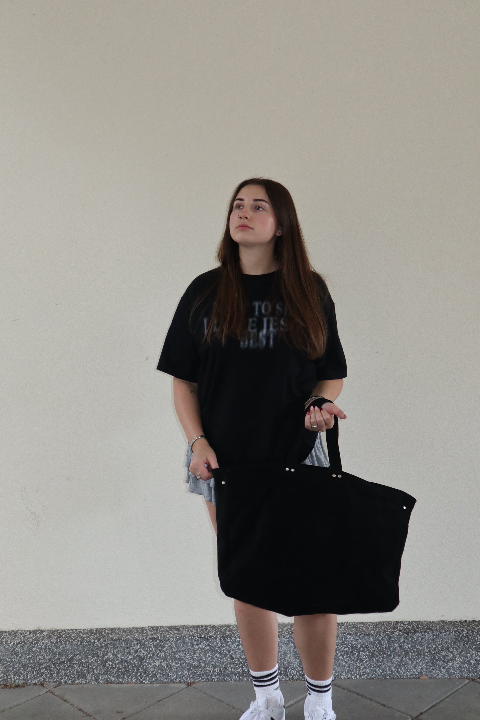 BLACK SUEDE LEATHER BAG