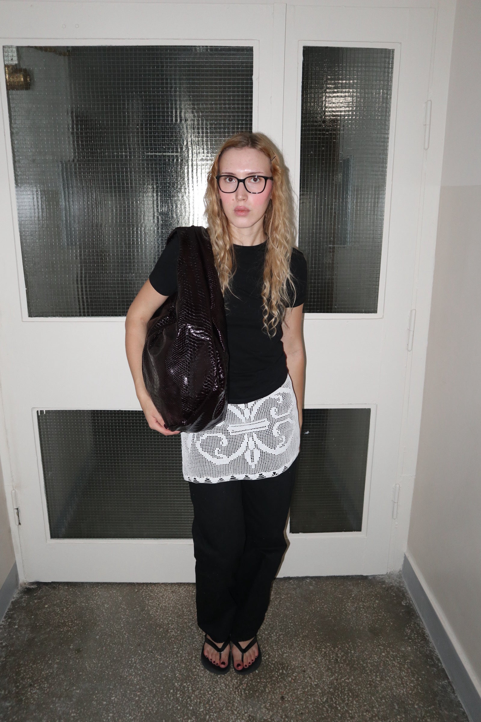 HOBO BAG BURGUNDY SNAKE