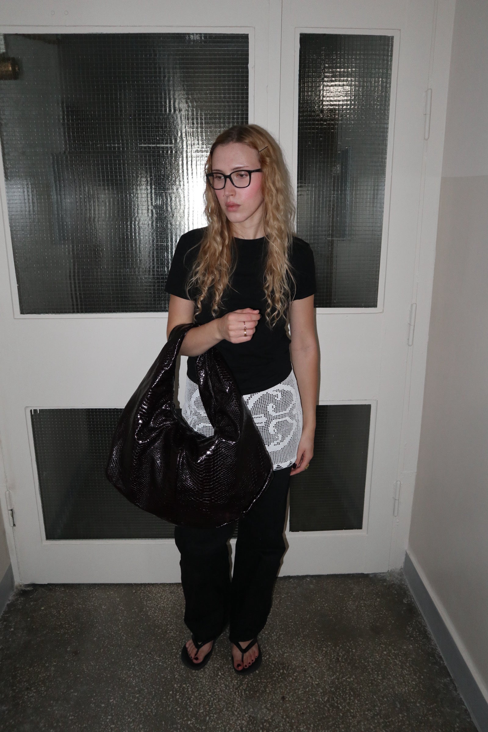 HOBO BAG BURGUNDY SNAKE