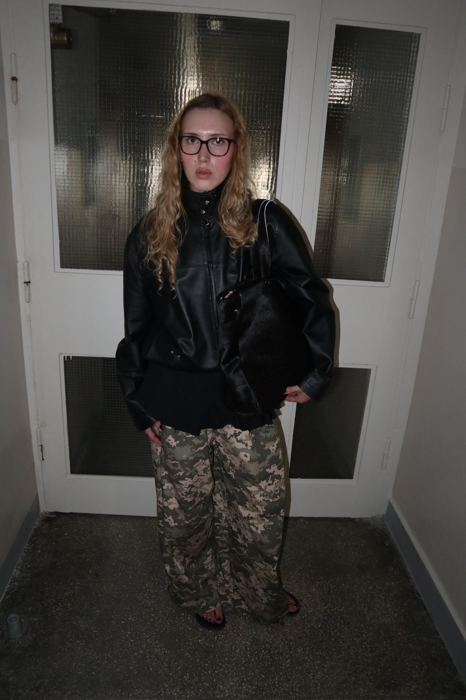 COW BLACK LEATHER BAG BLACK