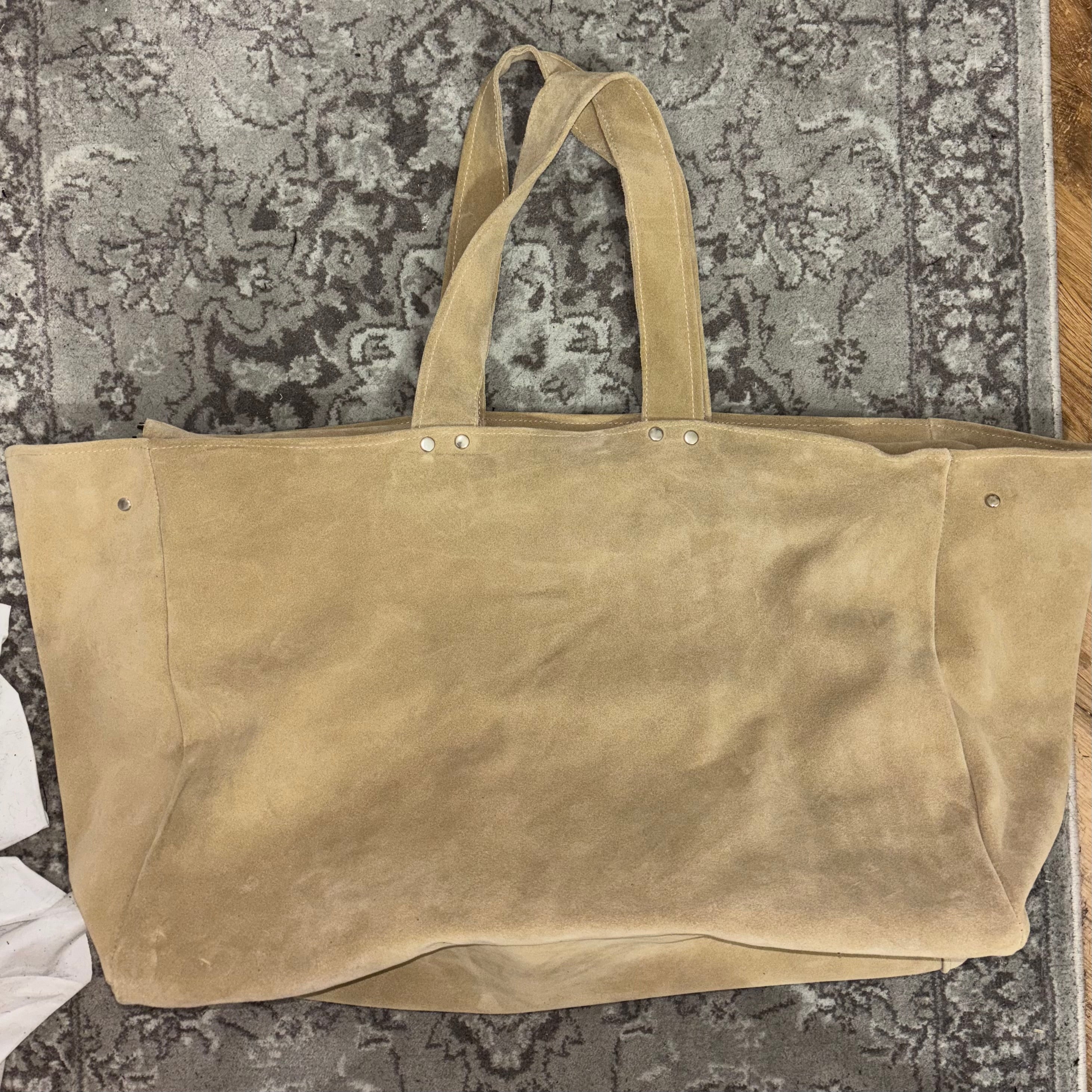 BEIGE SUEDE LEATHER BAG