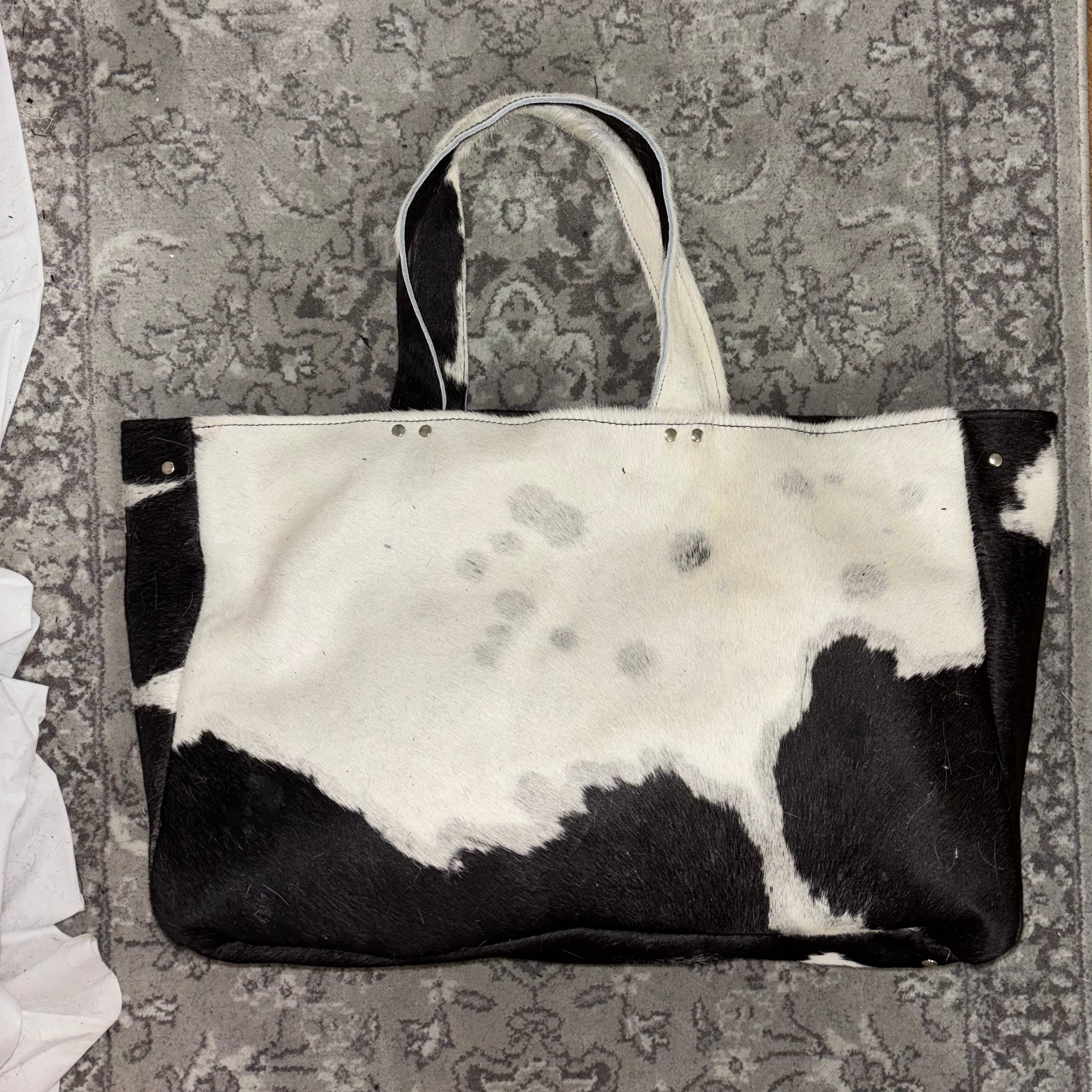 COW WHITE LEATHER BAG