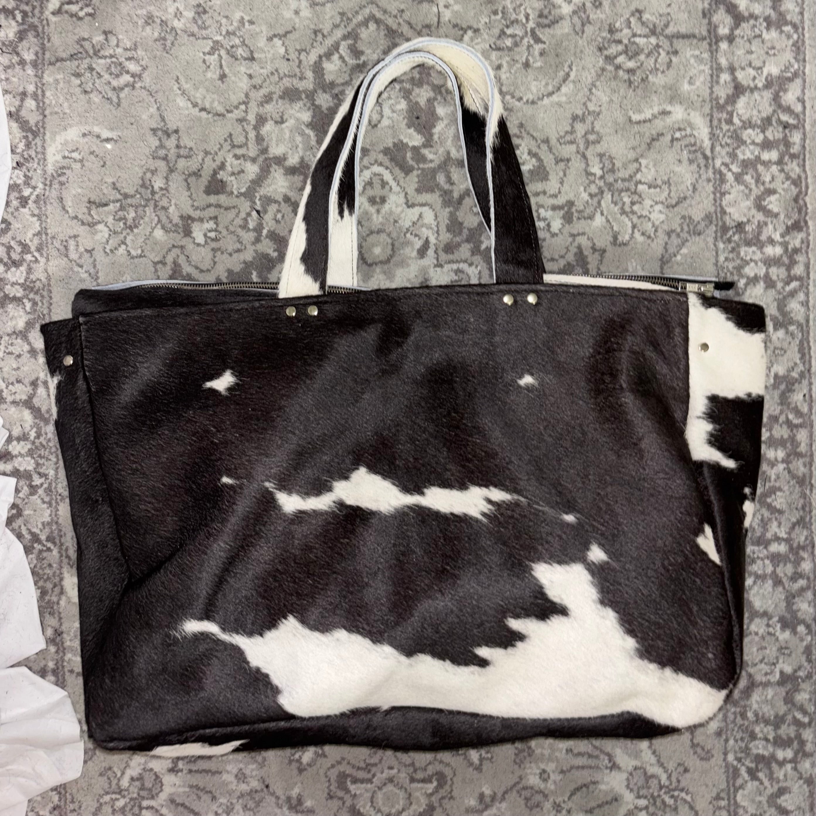 COW WHITE LEATHER BAG