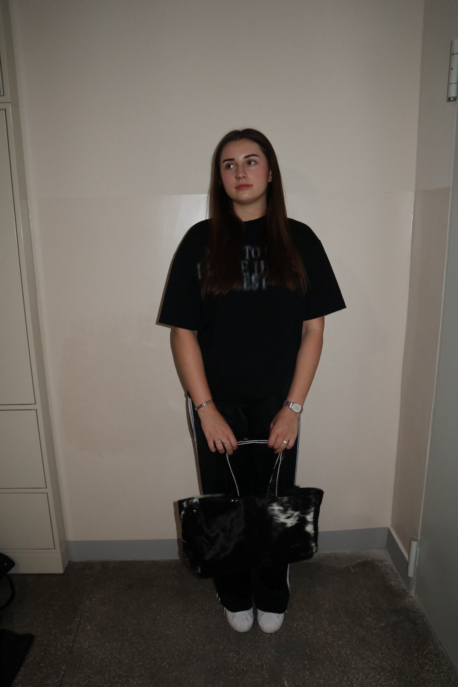 COW BLACK LEATHER BAG