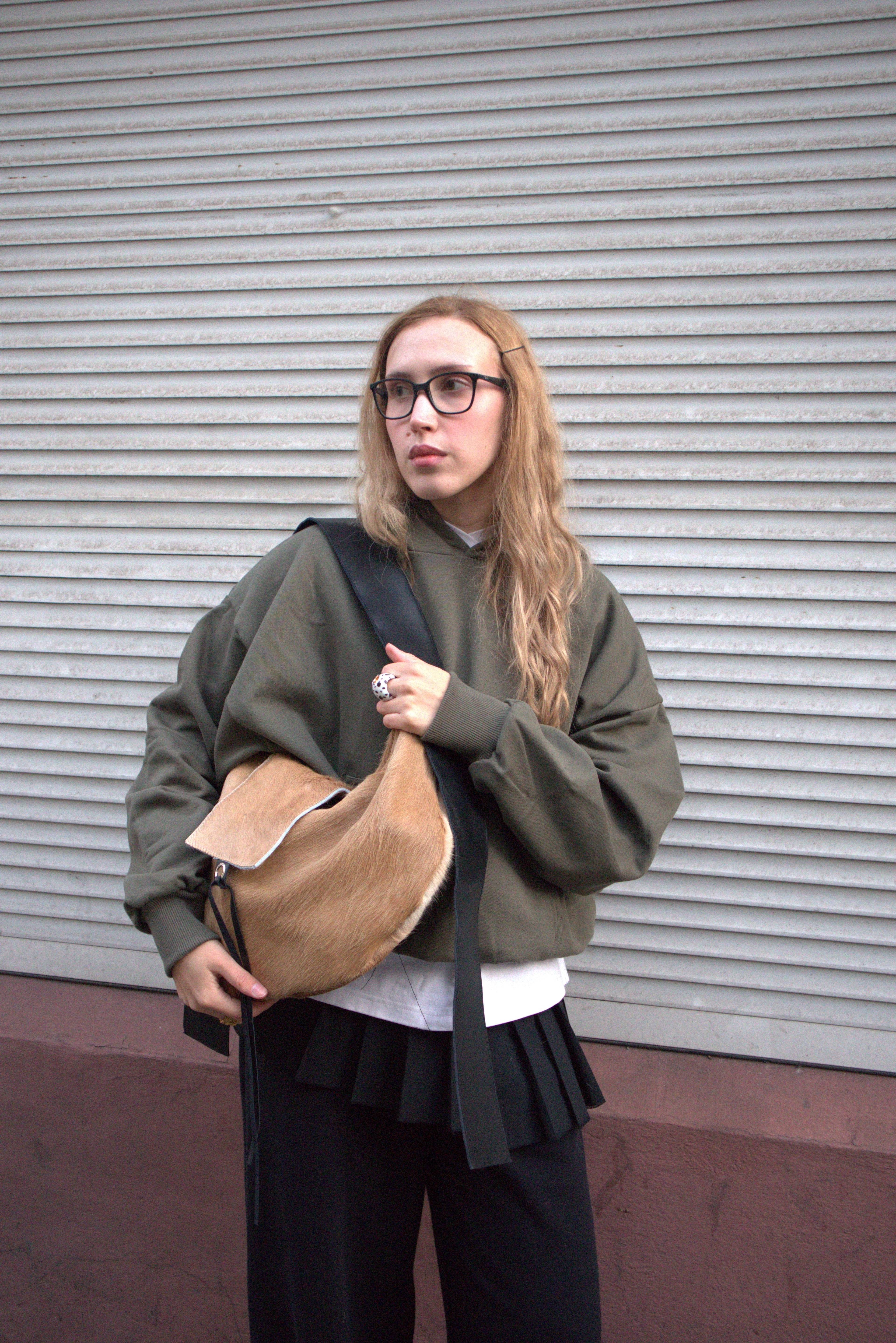 HOBO BAG BEIGE HAIR